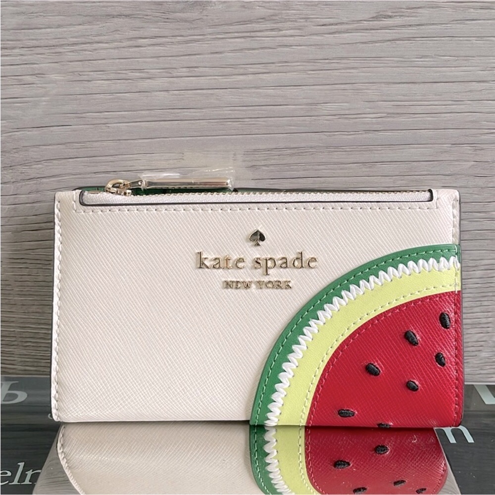 ♠️Kate Spade Watermelon Small Slim Bifold Compact Wallet NWT